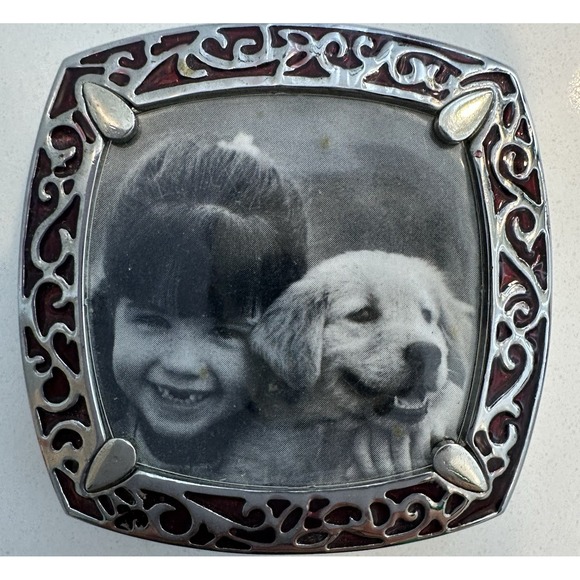 Liz Claiborne "Picture This" Compact Mirror Silver Travel Size Purse Accessory - Picture 1 of 7